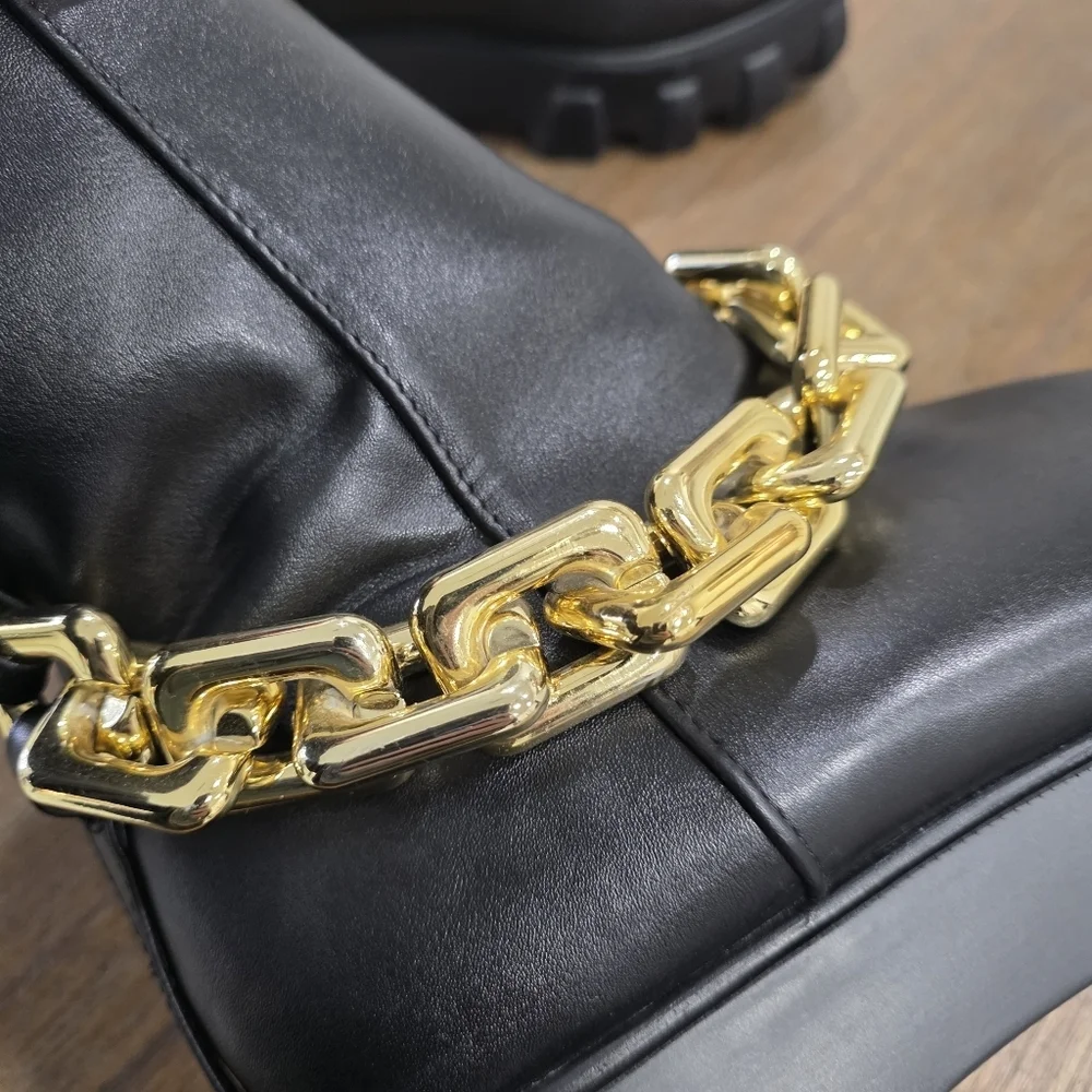 Fashion Nova Nights Like This Chain Booties Black Size 11